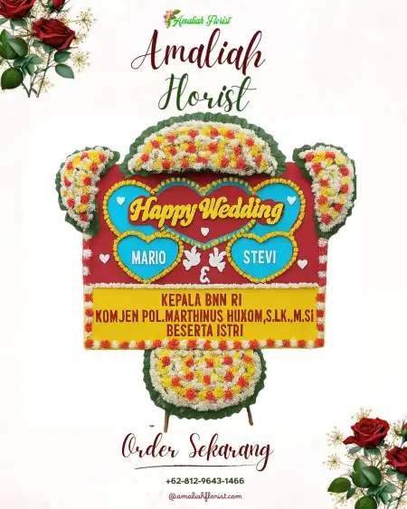Papan Bunga Pernikahan Demta